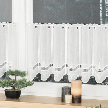 Firanka zazdroska haftowana na metry 044716 / kolor naturalny / wysokość 40cm