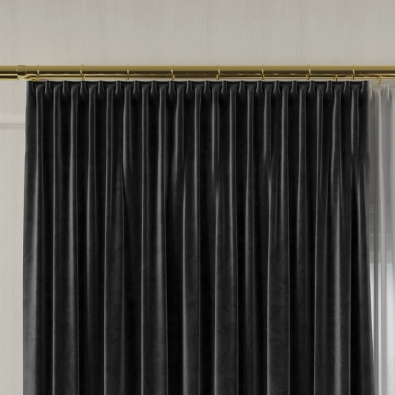 Tkanina zasłonowa na metry VELVET / wysokość 300cm / kolor 111 czarny