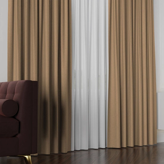 Tkanina zasłonowa na metry Lukrecja / wysokość 310cm / kolor 010 ciepły kawowy