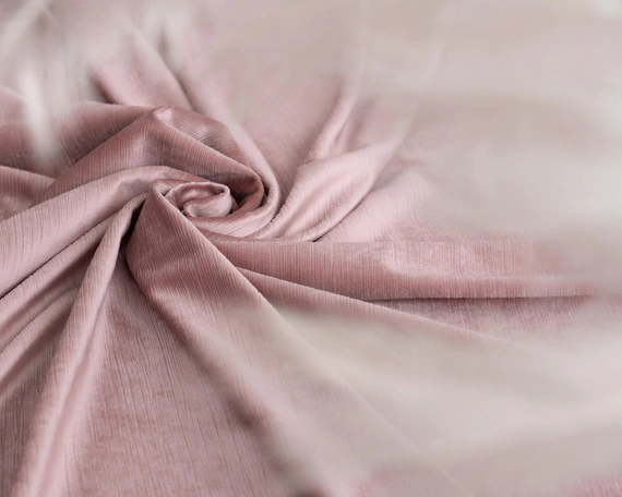 Tkanina zasłonowa VELVET EDEN prążkowana / wysokość 280cm / kolor 13 ciemny pudrowy róż