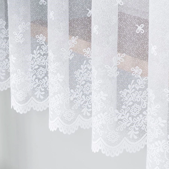 Firanka żakardowa 054160 / kolor biały / wysokość 180cm