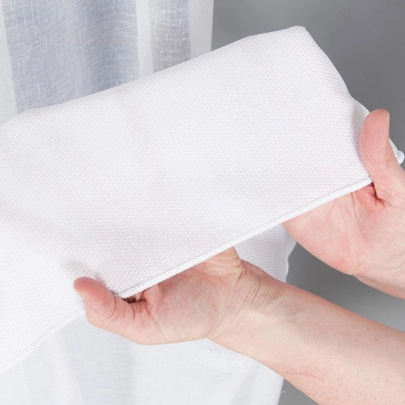 Firanka fantazyjna 000641 / kolor biały + srebrny / kupon 230x330cm