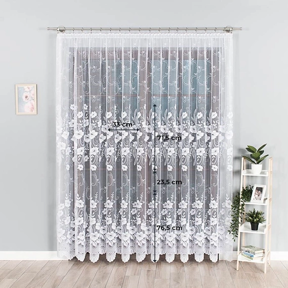 Firanka żakardowa na metry 018041 / kupon 210x200cm