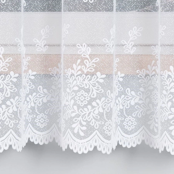 Firanka żakardowa 054160 / kolor biały / wysokość 180cm