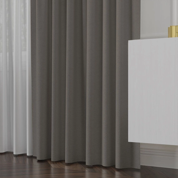 Tkanina zasłonowa na metry Lukrecja / wysokość 310cm / kolor 016 szarobrązowy