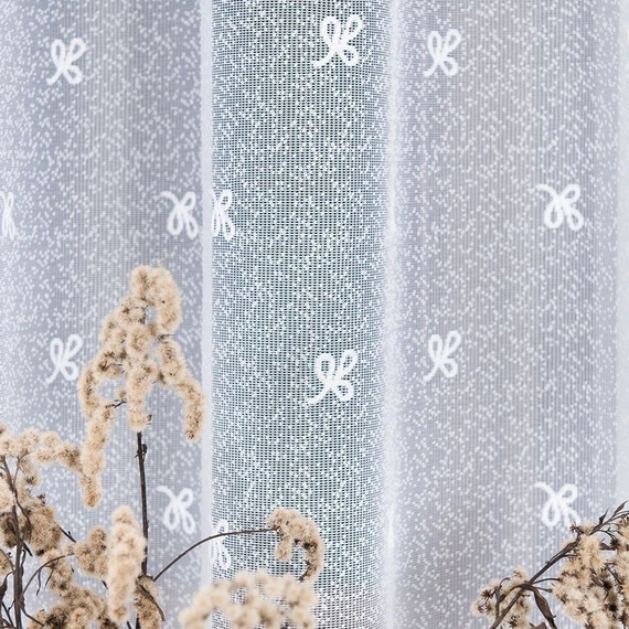 Firanka żakardowa 054160 / kolor biały / kupon 100x250cm