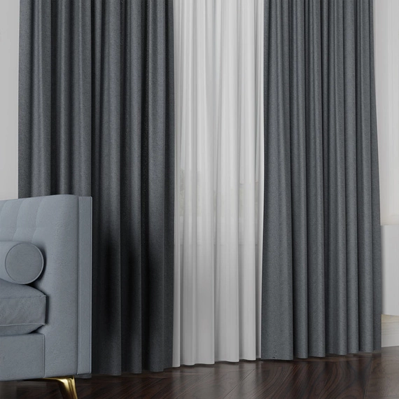 Tkanina zasłonowa na metry Lukrecja / wysokość 310cm / kolor 033 chłodny szary
