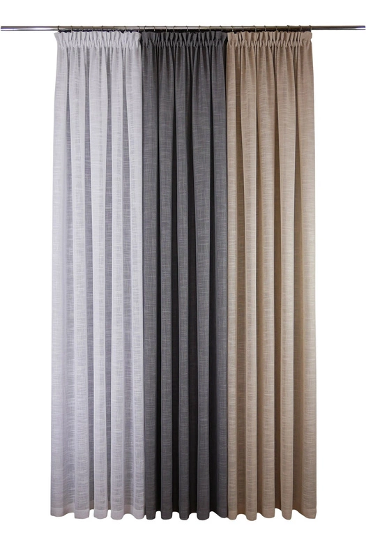 Tkanina zasłonowa a'la LEN - L1037 / kolor biały / kupon 90x280cm