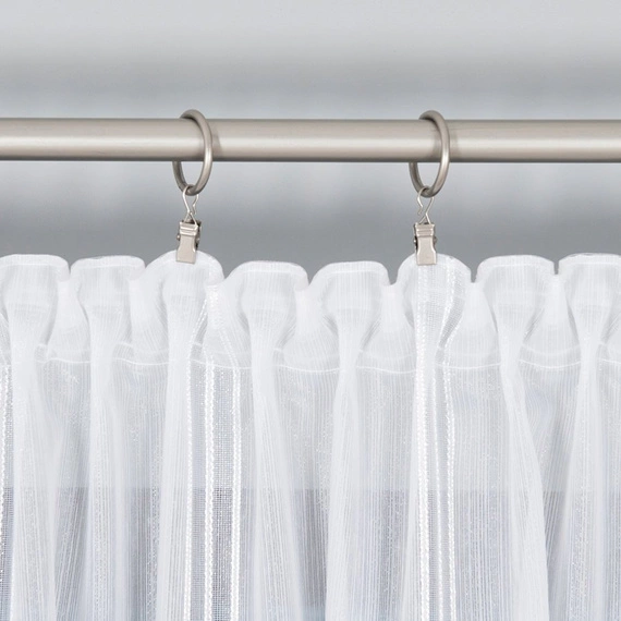 Firanka fantazyjna w pasy 018234 / kolor biały / wysokość 290cm