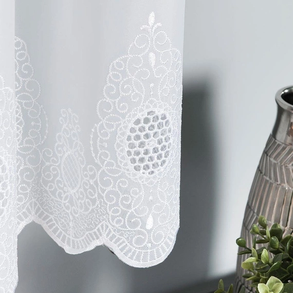 Firanka haftowana 029769 / kolor biały / wysokość 160cm