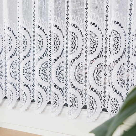 Firanka żakardowa na metry 018535 / kolor biały / wysokość 50cm