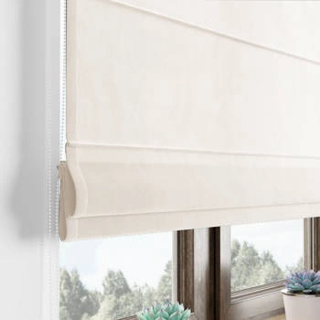 Roleta rzymska VELVET DELUXE / kremowa 57 / szyta na wymiar