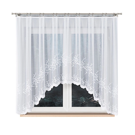 Firanka gotowa żakardowa BAKARO / 320x160cm / kolor biały