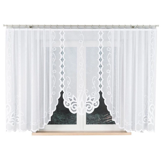 Firanka gotowa żakardowa EWELINA / 400x160cm / kolor biały