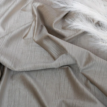 Tkanina zasłonowa VELVET EDEN prążkowana / wysokość 280cm / kolor 07 zimny ciemny beż