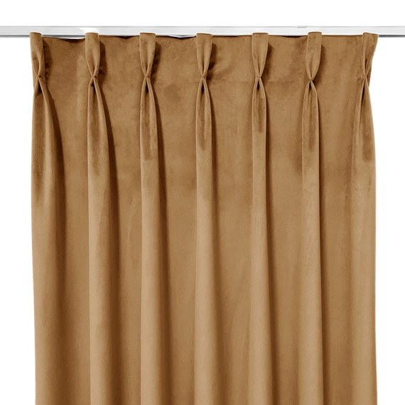 Zasłona gotowa na fleksach Velvet Deluxe / szyta na miarę / kolor 67 toffi