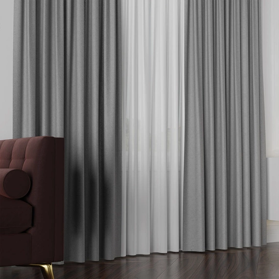 Tkanina zasłonowa na metry Lukrecja / wysokość 310cm / kolor 012 jasnoszary