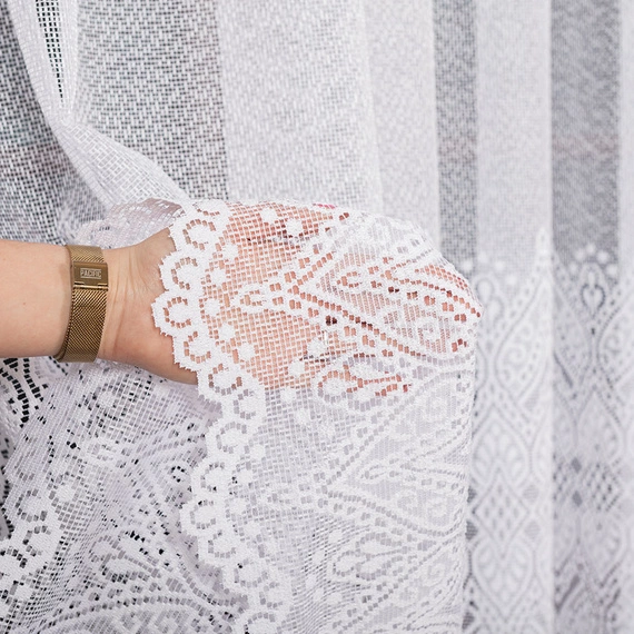 Firanka żakardowa na metry 358690 / kolor biały / wysokość 250cm