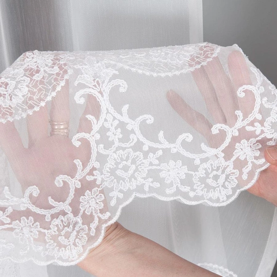 Firanka haftowana 725369 / kolor biały / wysokość 250cm