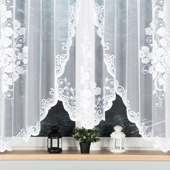 Firanka gotowa żakardowa FUKSJA / 400x160cm / kolor biały