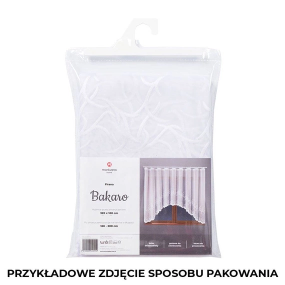 Firanka gotowa żakardowa BAKARO / 420x160cm / kolor biały