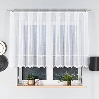 Firanka żakardowa 341510 / kolor biały / wysokość 120cm