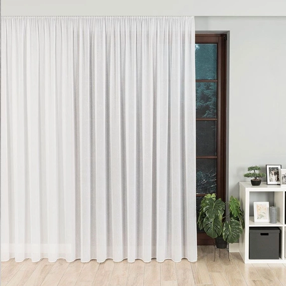 Firanka fantazyjna 318461 / kolor biały z błyszczącą nitką / wysokość 300cm