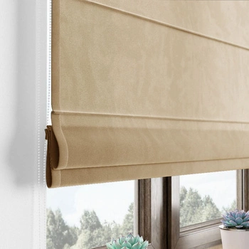 Roleta rzymska VELVET DELUXE / ciemnokremowa 61 / szyta na wymiar