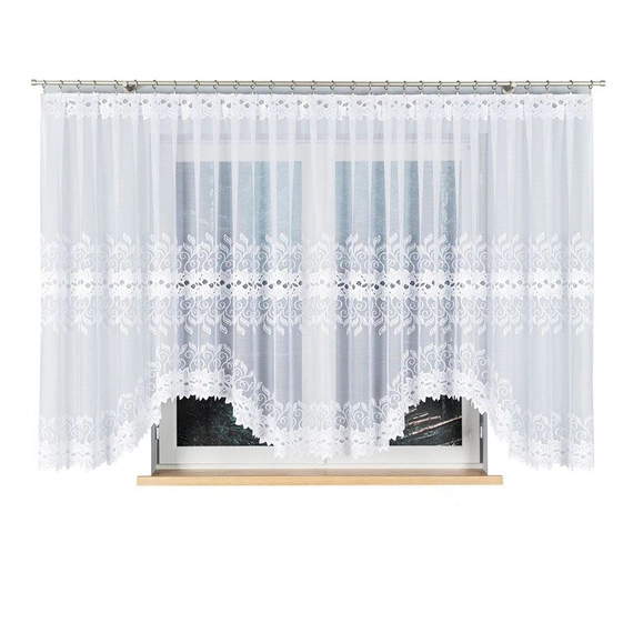 Firanka gotowa żakardowa BASTIA / 500x160cm / kolor biały