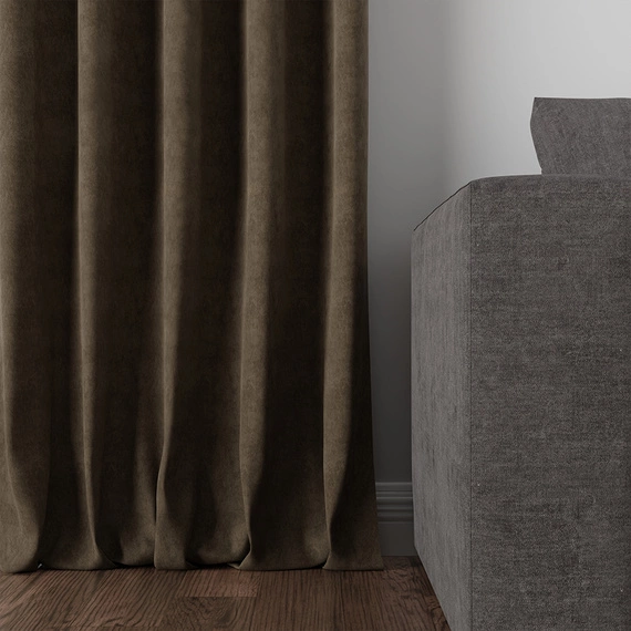 Tkanina zasłonowa MILAS / wysokość 290cm / kolor 044 (jasny brąz)