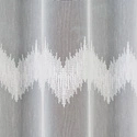 Firanka haftowana z wzorem pasowym 112750 / kolor biały z błyskiem / wysokość 160cm