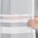 Woal z atłasowymi pasami  000762 z obciążnikem kolor biały / kupon 280x290cm