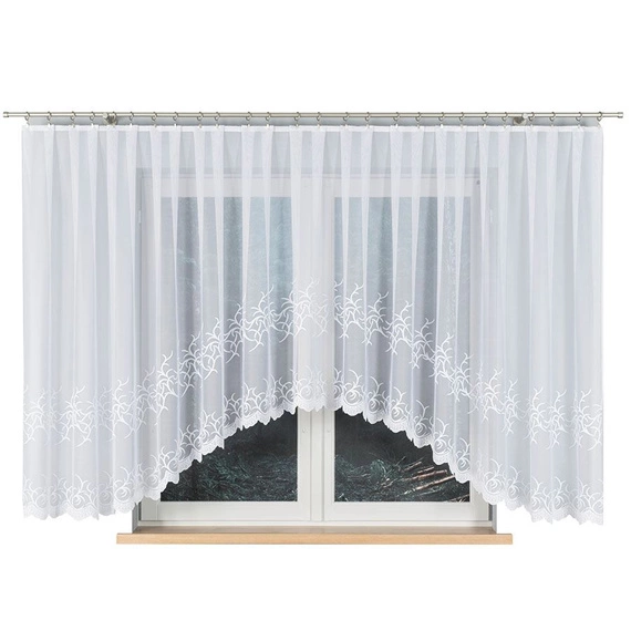 Firanka gotowa żakardowa BAKARO / 520x160cm / kolor biały