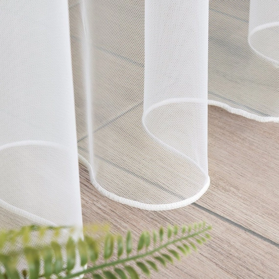 Firanka tiulowa z obciążnikiem, TULGREK wys 300cm kolor kremowy