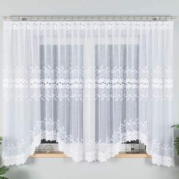Firanka gotowa żakardowa BASTIA / 450x180cm / kolor biały