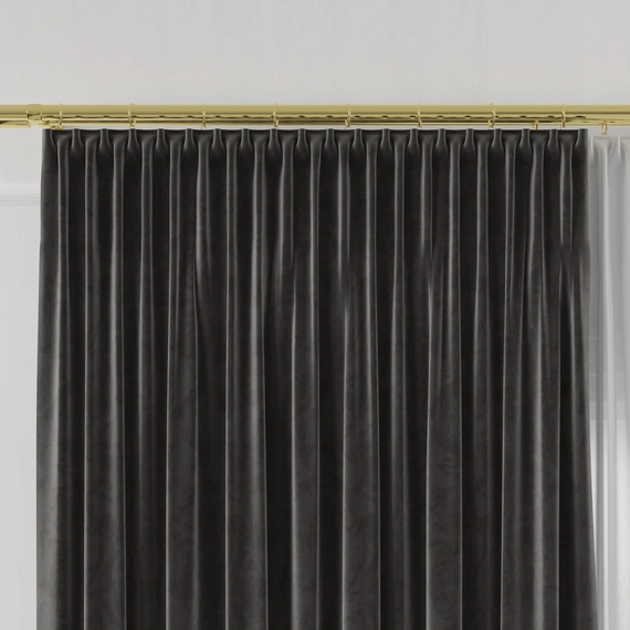 Tkanina zasłonowa na metry VELVET / wysokość 300cm / kolor 084 grafitowy