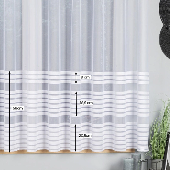 Firanka żakardowa na metry 000281 / kolor biały / kupon 75x160cm