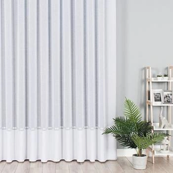 Firanka fantazyjna  000641 / kolor biały + srebrny  / kupon 160x330cm