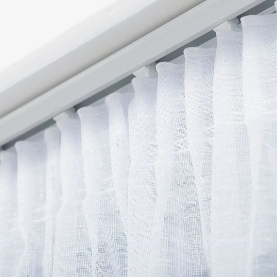 Firanka fantazyjna z wzorem na samym dole 000641 / kolor biały ze z złotym pasem / wysokość 330cm