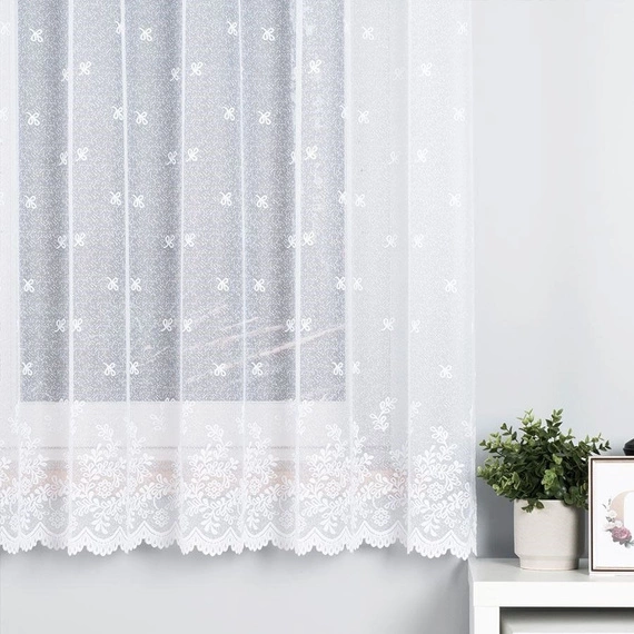 Firanka żakardowa 054160 / kolor biały / wysokość 170cm