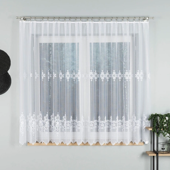 Firanka żakardowa na metry 618495 / kolor biały / wysokość 160cm
