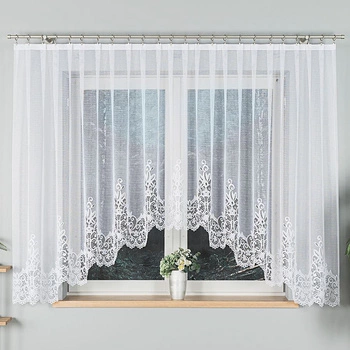 Firanka gotowa żakardowa 004304 / 400x160cm / kolor biały