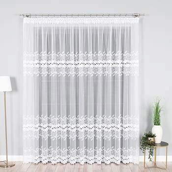 Firanka żakardowa 648107 / kolor biały / wysokość 200cm