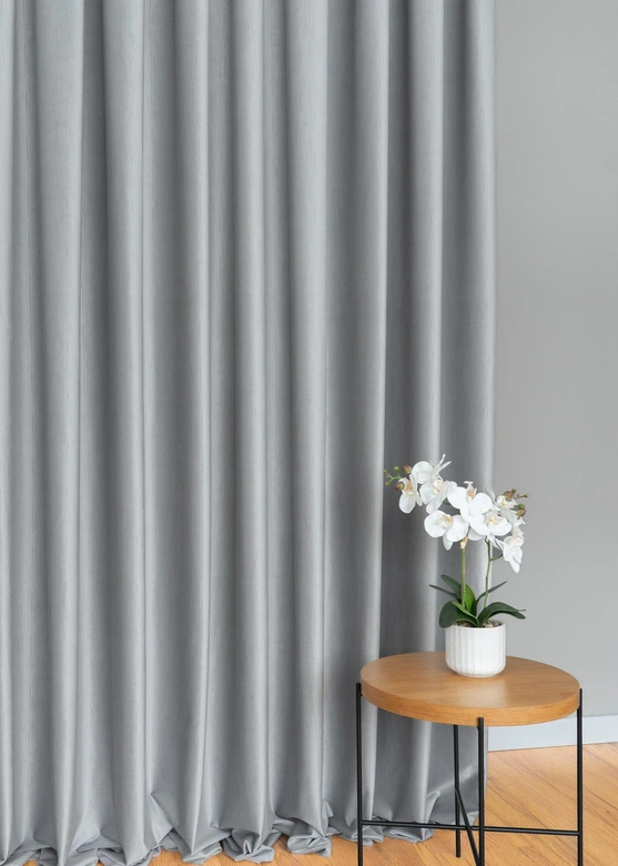 Tkanina zasłonowa VELVET EDEN prążkowana / wysokość 280cm / kolor 10 szary