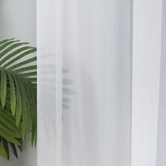 Firanka fantazyjna 017464 z obciążnikiem / kolor biały / wysokość 300cm