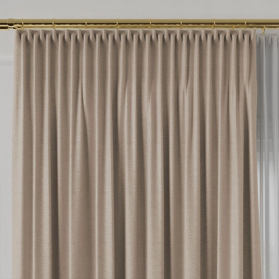 Tkanina zasłonowa na metry Lukrecja / wysokość 310cm / kolor 008 ciemnobeżowy