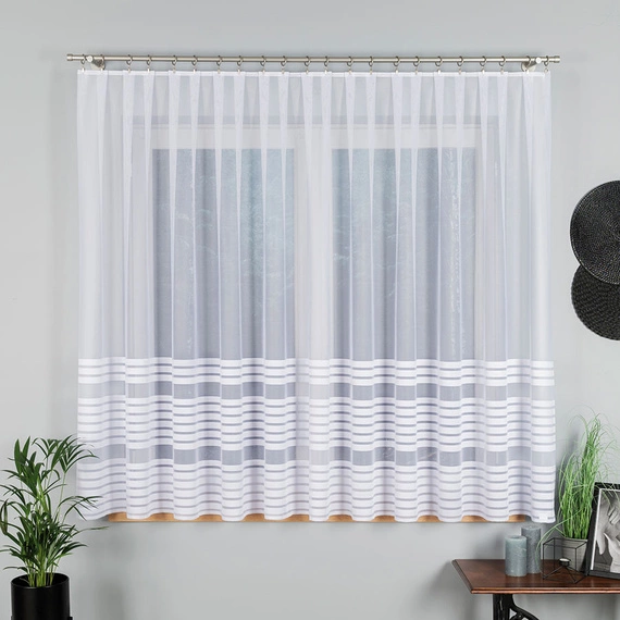 Firanka żakardowa na metry 000281 / kolor biały / kupon 75x160cm