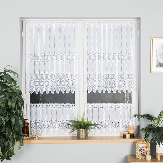 Firanka żakardowa na metry 018535 / kolor biały / wysokość 90cm