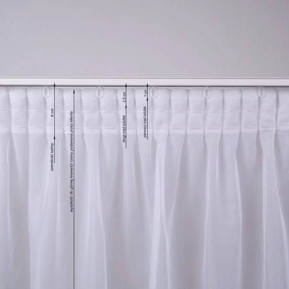 Usługa uszycia firanki(zasłony) na taśmie układającej 6783 (1:2,5)