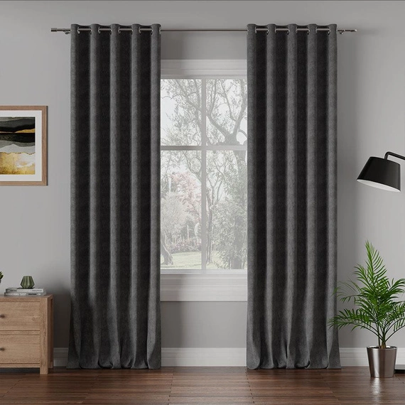 Tkanina zasłonowa MILAS / kolor 798 (ciemny szary) / kupon 270x290cm